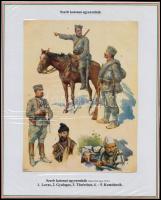 cca 1910 Katonai egyenruhák a különböző hadseregekben. 10 db tabló számos alakulat egyenruháival, ne...