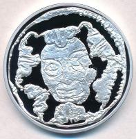 1301-1305. Vencel denár ezüstözött fém replikája (40mm) T:PP