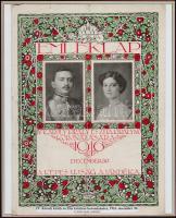 1916 Emléklap IV. Károly és Zita koronázására. nemzetiszín tablón / Commemorative sheet of crowning