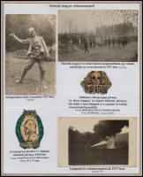1916-1918 Osztrák magyar rohamcsapatokat bemutató 4 tabló 10 db eredeti fotóval és további 8 reprodu...