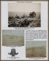 1916-1918 Osztrák magyar rohamcsapatokat bemutató 4 tabló 10 db eredeti fotóval és további 8 reprodu...