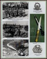 1916-1918 Osztrák magyar rohamcsapatokat bemutató 4 tabló 10 db eredeti fotóval és további 8 reprodu...