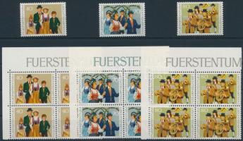 1980 Népviselet (II) sor + sor ívsarki 4-es tömbökben + FDC Mi 754-756