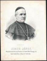 1867 Simor János (1813-1891) hercegprímás kőnyomatos képe. Marastoni József munkája / Lithographic image 21x27 cm