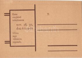 1933 Komárom, Komárno; A Jókai Egyesület Szépművészeti Osztálya szívesen látja Önt kiállítása megnyi...
