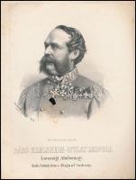 1867 Edelsheim-Gyulai Lipót (1826-1893) lovassági tábornok kőnyomatos képe. Marastoni József munkája. Közepén lyukkal / Lithographic image 21x27 cm