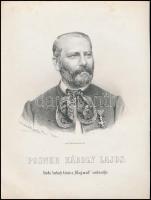 1867 Posner Károly Lajos, lovag (1822-1887) nyomdász, kiadó kőnyomatos képe. Marastoni József munkája. / Lithographic image 21x27 cm