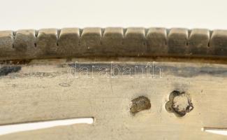 Ezüst (Ag.) áttört tál, jelzett, nettó:245 g, d:21,5 cm