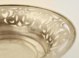 Ezüst (Ag.) áttört tál, jelzett, nettó:249 g, d:21,5 cm