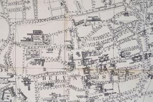 1909 Pécs szabad királyi város térképe, rajz és nyomda Hochrein Ottó, Pécs, 59x74 cm