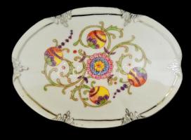 Drasche porcelán puttós-virágmintás bonbonier, kézzel festett, jelzett, hibátlan, 13x9,5x4 cm