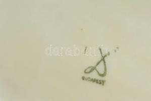 Drasche porcelán puttós-virágmintás bonbonier, kézzel festett, jelzett, hibátlan, 13x9,5x4 cm