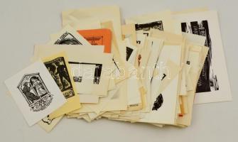 cca 1930-1970 Vegyes ex libris tétel, kb. 240 db. Különféle nyomótechnikákkal, 13x18 cm és 5x3 cm közötti méretben.