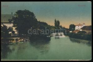 Siófok, képeslapfüzet 7 lappal, közte gőzhajó állomás és kikötő, fürdőzők (EK)