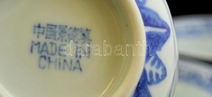 Kínai porcelán csésze, 5 db, jelzett, hibátlan, d: 11 cm