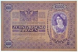 1918. 10.000K felülbélyegzés nélkül T:I- sarokhajtás
Hungary 1918. 10.000 Korona without overprint ...