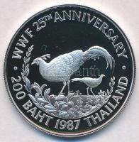 Thaiföld 1987. 200B Ag "Sziámi fácán" T:PP Thailand 1987. 200 Baht Ag "Siamese Fireback pheasant" C:PP Krause Y#206