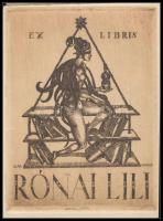Gara Arnold (1882-1929): Erotikus ex libris Rónai Lili. Rézkarc, papír, jelzett a karcon, körbevágva, 12×9 cm