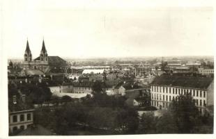 Komárom, Komárno; látkép, templom / general view, church + 1938 Komárom visszatért So. Stpl.