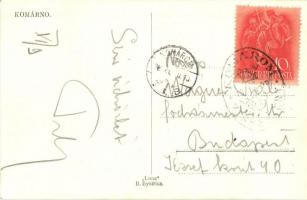 Komárom, Komárno; látkép, templom / general view, church + 1938 Komárom visszatért So. Stpl