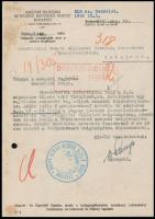 cca 1942 Vegyes papírrégiség tétel, 3 db: 
Wolfner Kerékpárgumi fejléces kitöltetlen számlája, Magy...