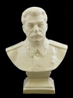Herendi Sztálin porcelán büszt, fehér mázas, hibátlan, jelzett, m: 17 cm