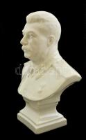Herendi Sztálin porcelán büszt, fehér mázas, hibátlan, jelzett, m: 17 cm