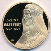 ifj. Szlávics László (1959-) 2011. "Nagy Magyarok / Szent Erzsébet 1207-1231" aranyozott Cu emlékérem (40mm) T:PP