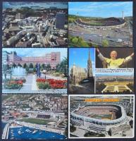 Legalább 600 db modern képeslap, nagyrészt magyar és külföldi városképek, érdekes anyag sok tengerentúlival