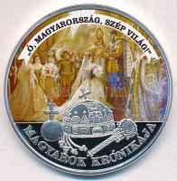 DN Magyarok Krónikája - Ó, Magyarország, szép világ! / 1907 5 korona ezüstözött, multicolor Cu emlékérem (42mm) T:PP