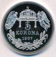 DN "Magyarok Krónikája - Életünket és vérünket / 1907 5 korona" ezüstözött, multicolor Cu ...