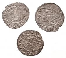 3db-os vegyes magyar denár tétel, közte "Rudolf", "II. Ferdinánd" T:2-