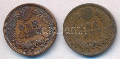Amerikai Egyesült Államok 1895. 1c Br + 1904. 1c Br "Indián fej" T:1-,2-
USA 1895. 1 Cent...