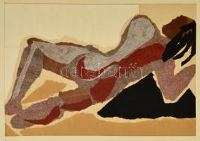 Jelzés nélkül: 4 db grafika, köztük 3 kollázs 1 ceruzarajz, papír, 43,5x30,5 és 28x39 cm