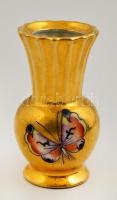 Drasche mini pillangós váza (utólagos festés), kézzel festett, jelzett, hibátlan, m:9,5 cm