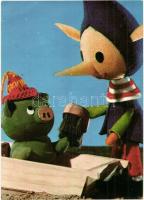 15 db modern mese, rajzfilm és bábfigura motívumlap / 15 modern cartoon and puppet motive cards