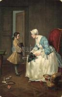 5 db régi Stengel művészlap + 1 Sterzing (Dél-Tirol) kihajtható lap / 5 pre-1945 Stengel art postcar...