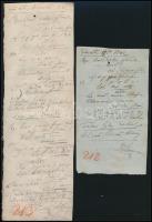 1842 Abaúj vármegyei börtönkórház orvosának receptjei rabok receptjei, 2 db, Dr. Heim aláírással.