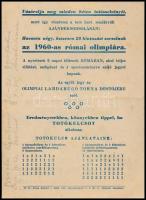 1960 "Velem jöhet az Olimpiára!" - TOTÓ szórólap, hátoldalán totókulccsal, hajtott, ceruzá...