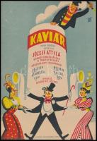 Vogel Eric (1907-1996): Kaviár, a József Attila Színház vendégjátéka, kisplakát, 24x16 cm