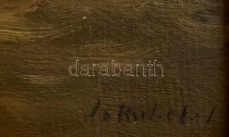 Jakubetz jelzéssel: Kis cicák, olaj, falemez, fa keretben, 24×34 cm