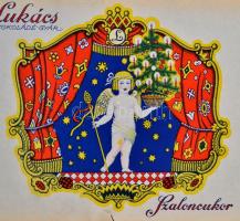 cca 1920-1930 Vegyes reklám tétel, 2 db: 

Lukács Csokoládégyár szaloncukorpapír, a szélen kis sza...