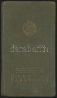1939 A Magyar Királyság által házaspár számára kiállított fényképes útlevél, sok pecséttel / Hungari...