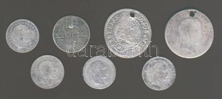 1682-1871. Kis Ag tétel 6kr Ag (2x), 10kr Ag (4x), 20kr Ag (1x) T:4 ph., forr., lyukas
