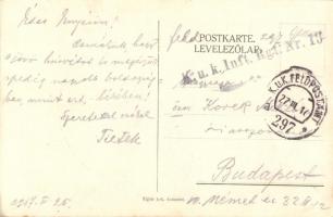 1917 Húsvét. Rokkantalap Károly császár és király nevét viselő Cs. és kir. 19. gyalogezred tábori po...