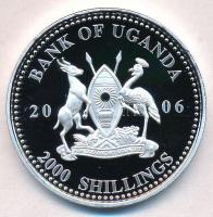 Uganda 2006. 2000Sh Ag "A labdarúgás halhatatlanjainak csarnoka - Brazília 1960-as évek / Pelé&...