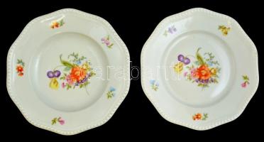 Rosenthal virágmintás tányér, 2 db, matricás, jelzett, hibátlan, d: 26,5 cm