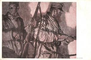 1917 A rokkantak, az özvegyek és árvák, valamint a kárpáti emlékszobor alap javára - a Hofmann hadtest tábori posta segélylapja / WWI K.u.K. Corps Hofmann, Karpathen (Korps Hofmann) Feldpostkarte military art postcard s: A. Kolb. + K.u.K. Militär Stations Kommando (EK)