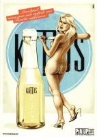 5 db modern erotikus pezsgő reklám / 5 modern erotic champagne advertisement cards. Kattus Frizzante Pin-Up