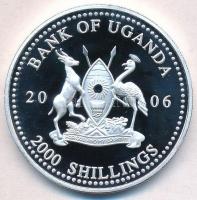 Uganda 2006. 2000Sh Ag "A labdarúgás halhatatlanjainak csarnoka - Argentína 1970-es évek / Dani...